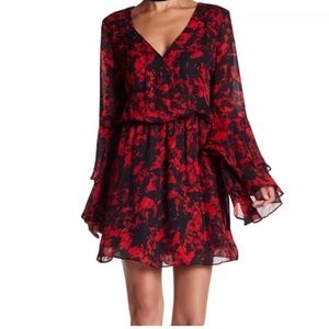 NWT Parker Red and Black Floral Dress